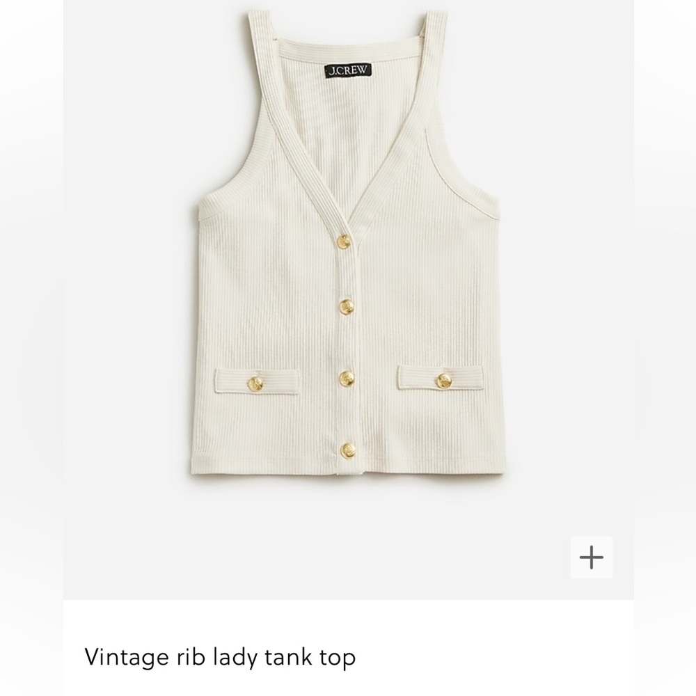 NWT j. crew Vintage rib lady tank top. Size L. Retail $59.